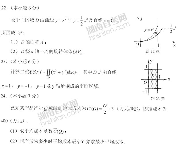 高等数学一自考真题库及答案