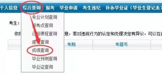 自考成绩查询系统入口